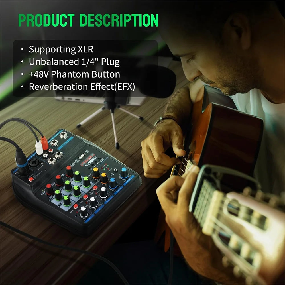 Four-Channel Bluetooth Audio Mixer