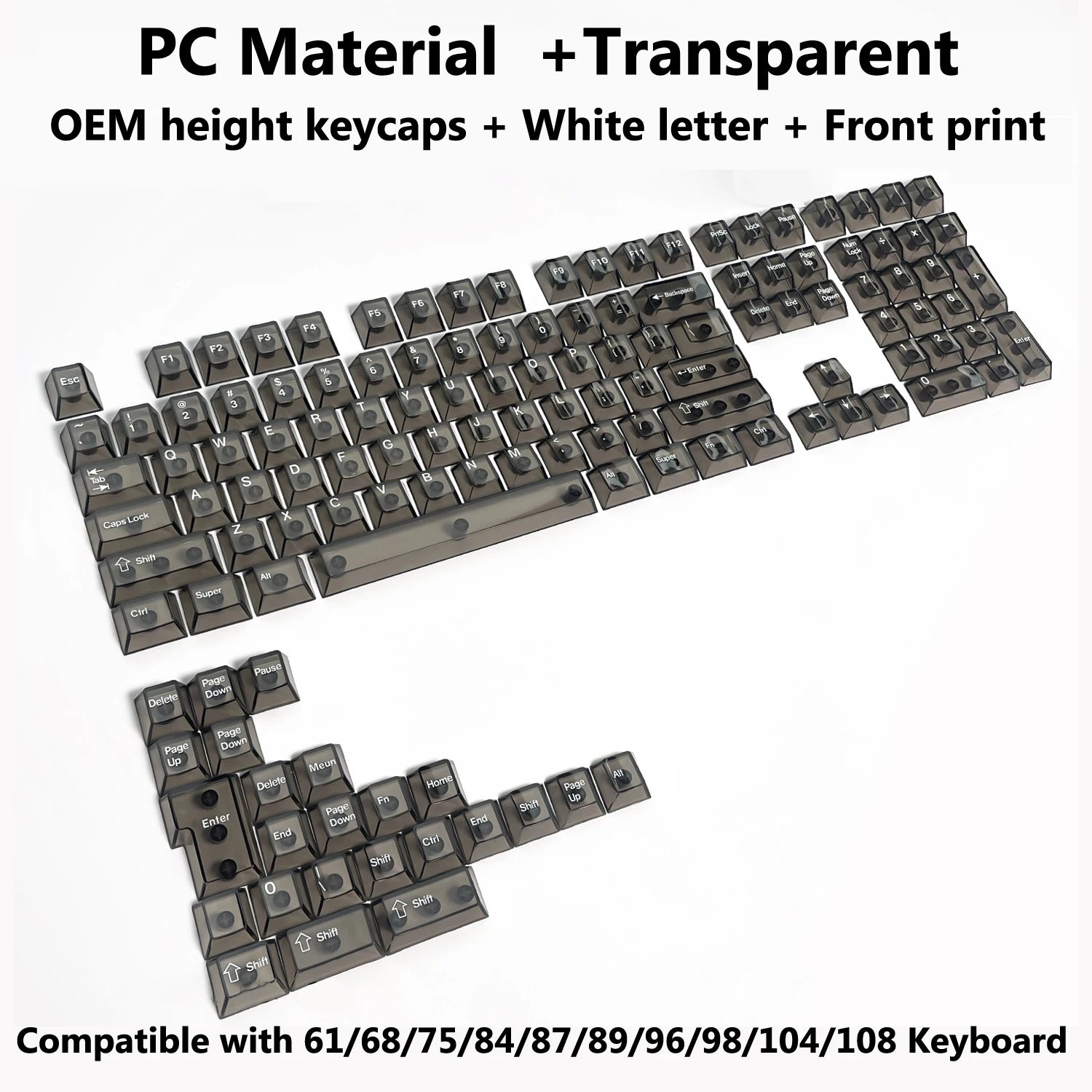 Transparent RGB Keyboard Keycaps