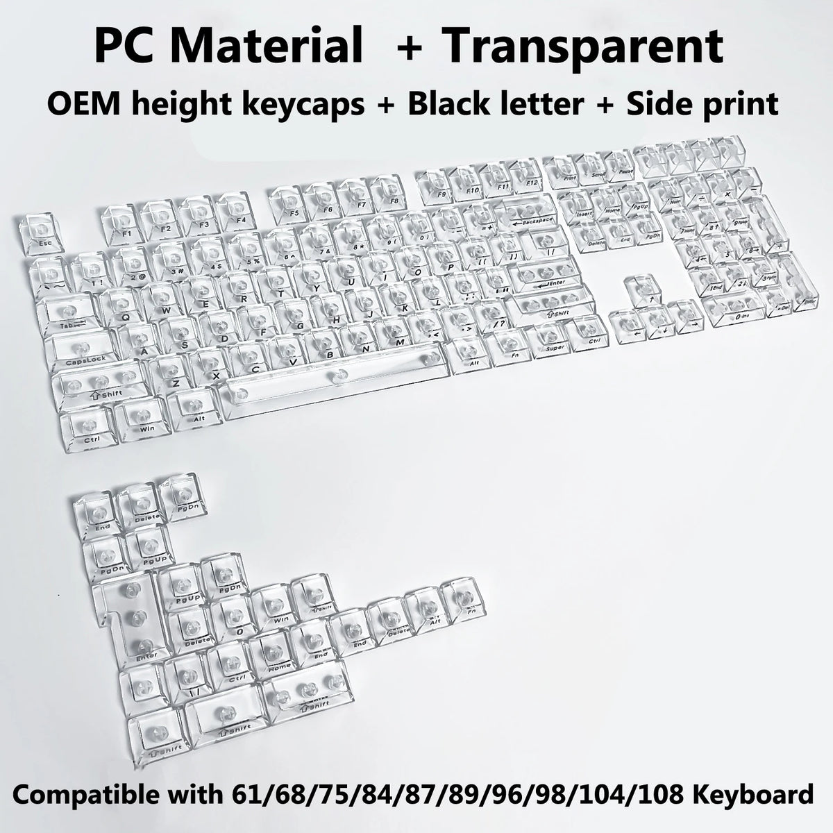 Transparent RGB Keyboard Keycaps