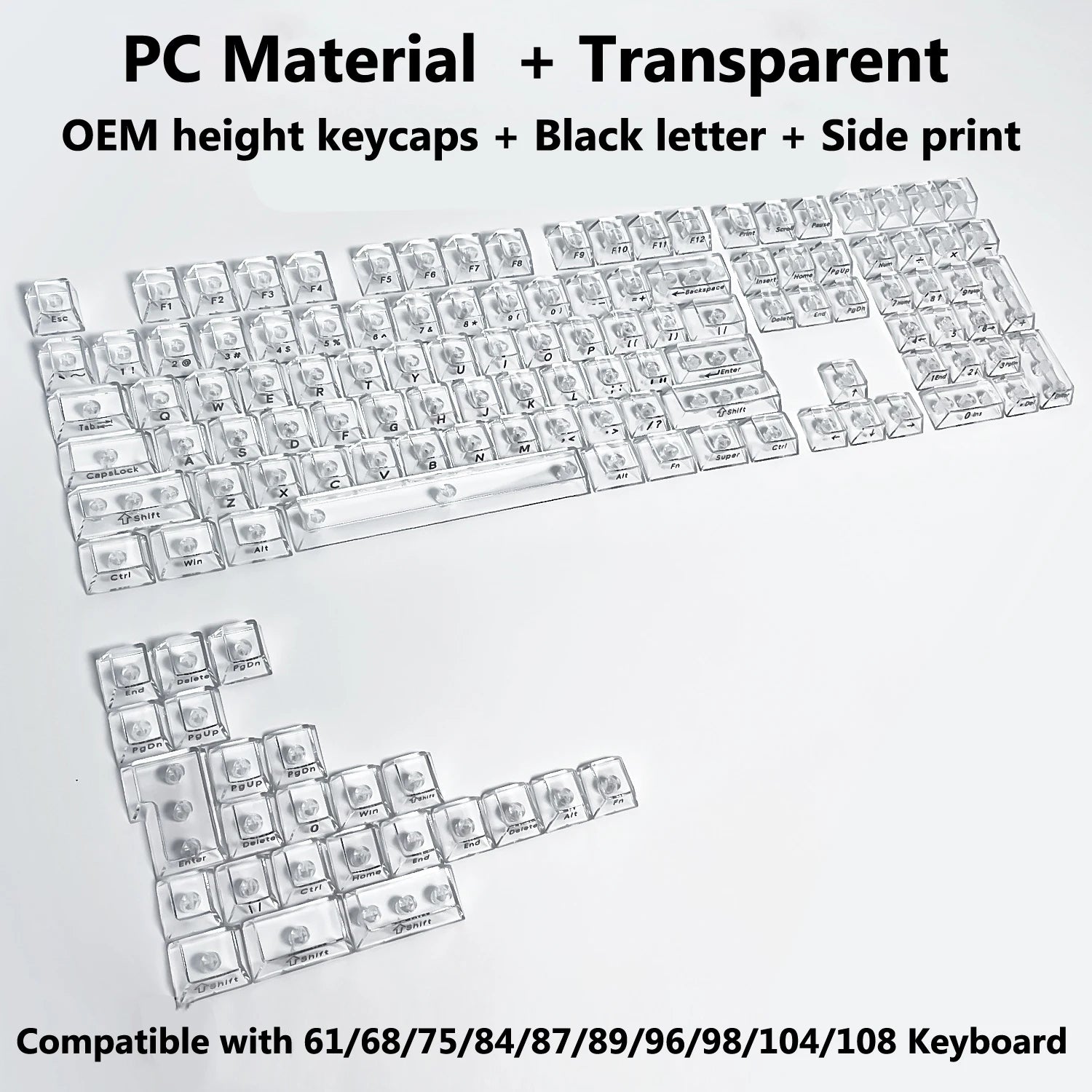 Transparent RGB Keyboard Keycaps