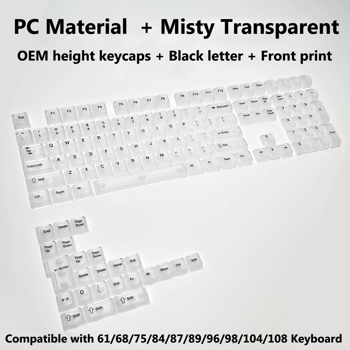Transparent RGB Keyboard Keycaps