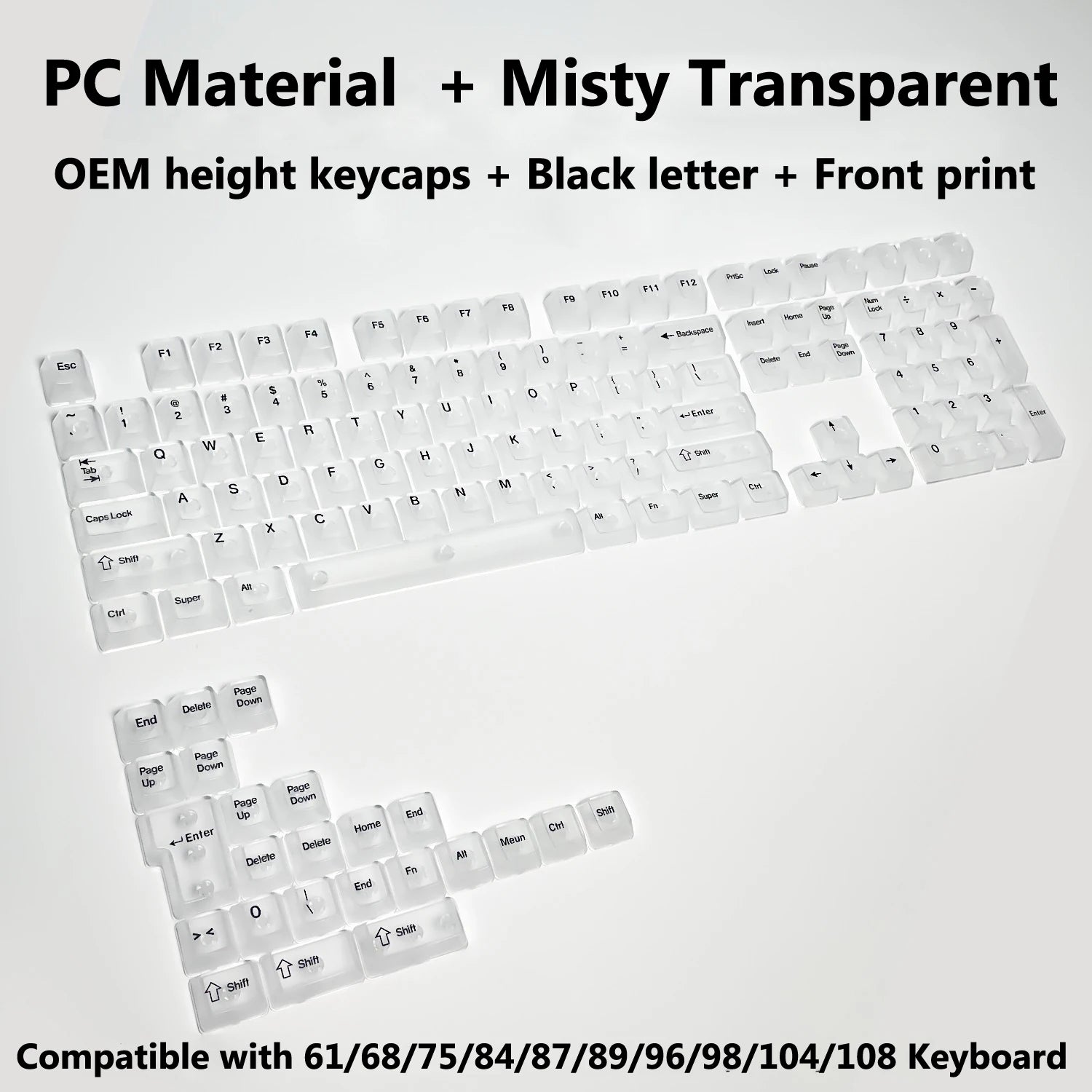 Transparent RGB Keyboard Keycaps