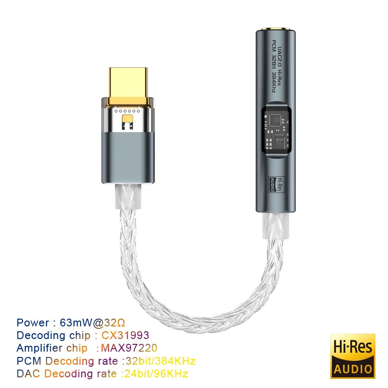 USB-C HiFi DAC Audio Adapter