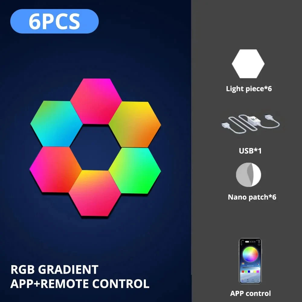 RGB Hexagonal Wall Lights