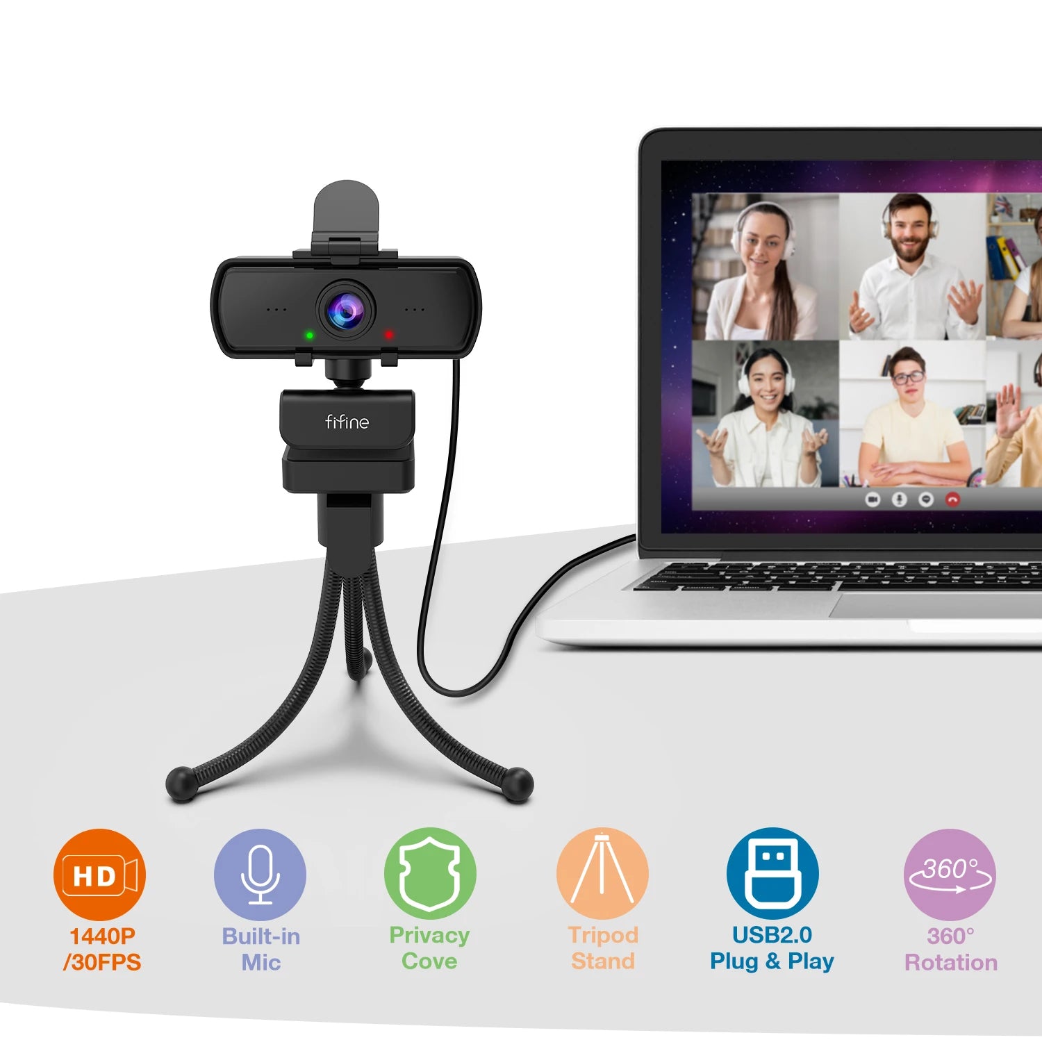 FIFINE 1440p Streaming Webcam