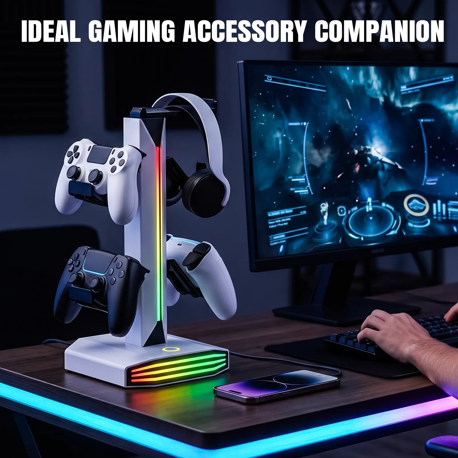 RGB Controller Headset Stand