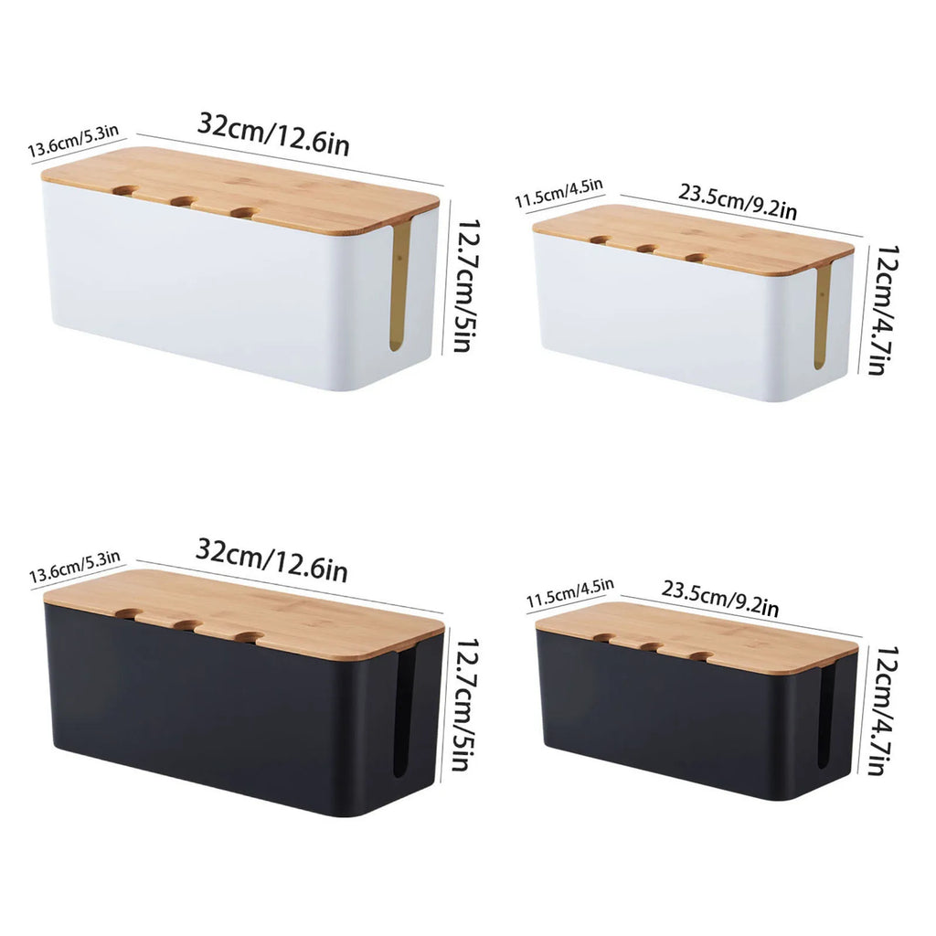Wooden-Style Cable Management Box