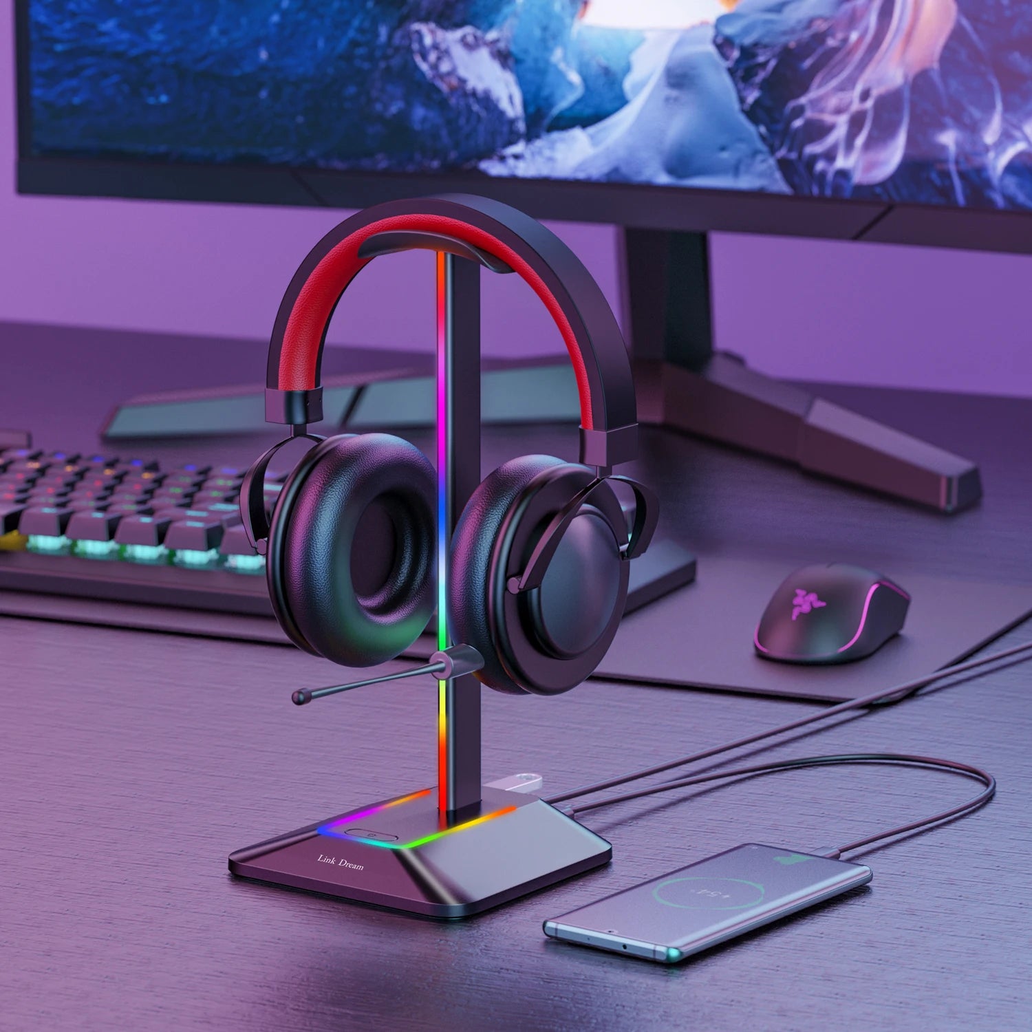 RGB Gaming Headphone Stand