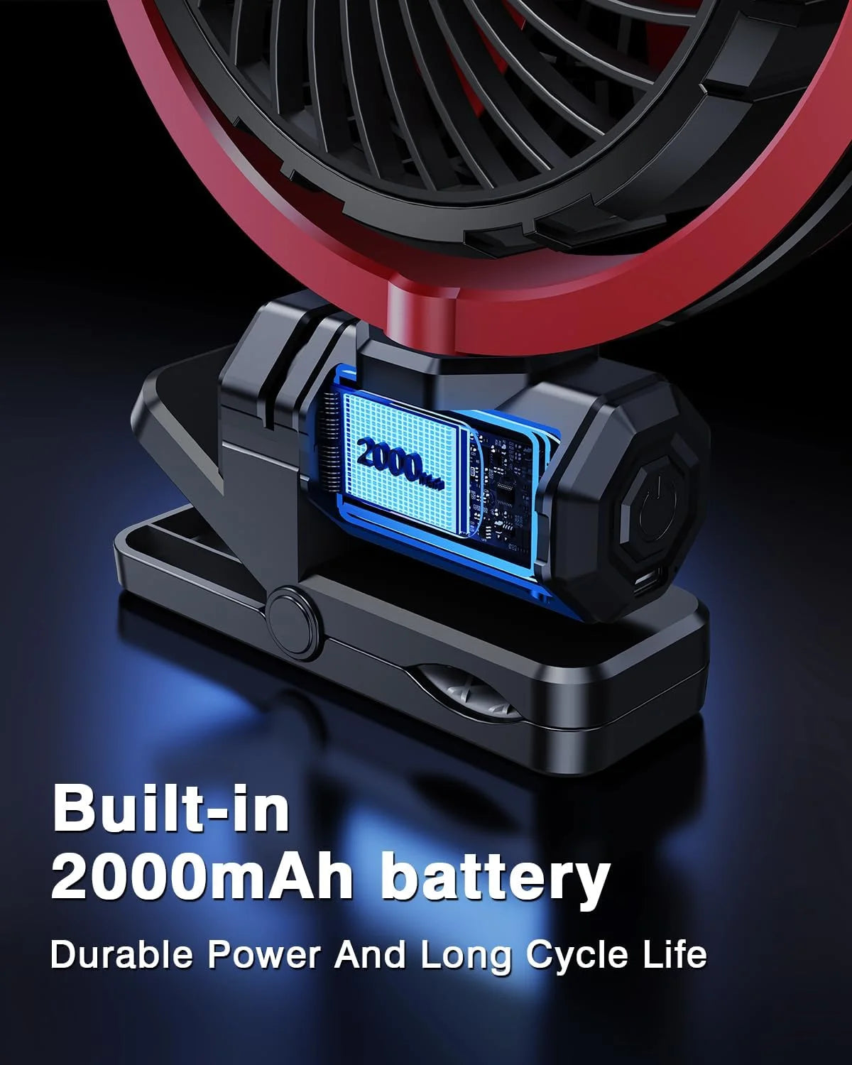 Rechargeable 900° Clip Fan