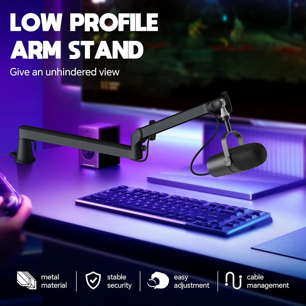 Low-Profile Microphone Boom Arm