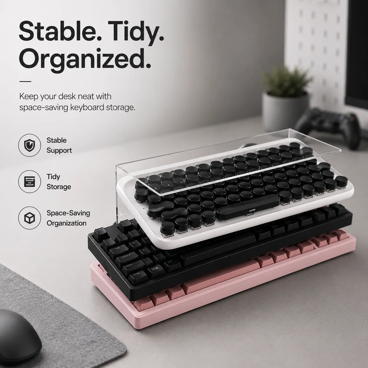 Three-Tier Acrylic Keyboard Stand