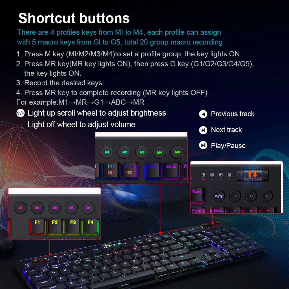 Redragon Wireless Mechanical Keyboard