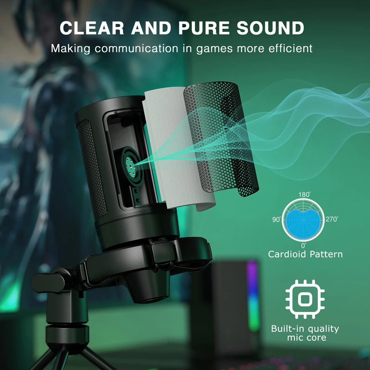 FIFINE RGB Gaming Microphone