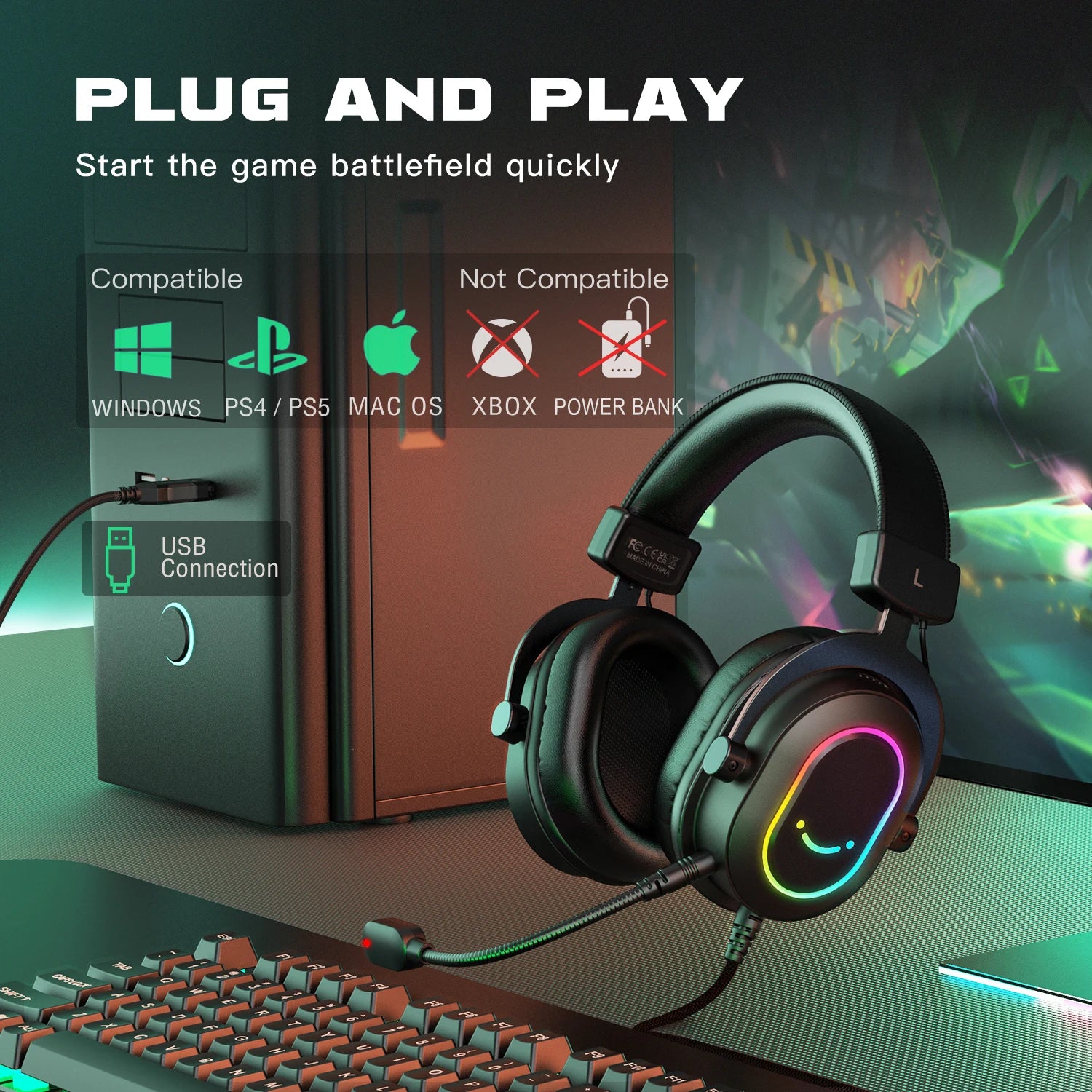 FIFINE RGB Gaming Headset