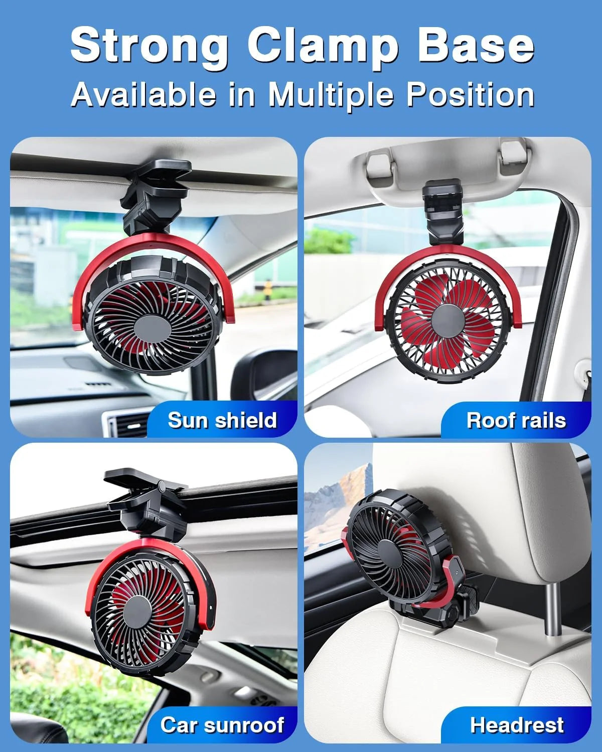 Rechargeable 900° Clip Fan