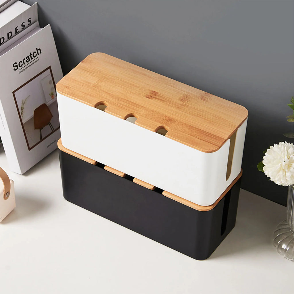 Wooden-Style Cable Management Box