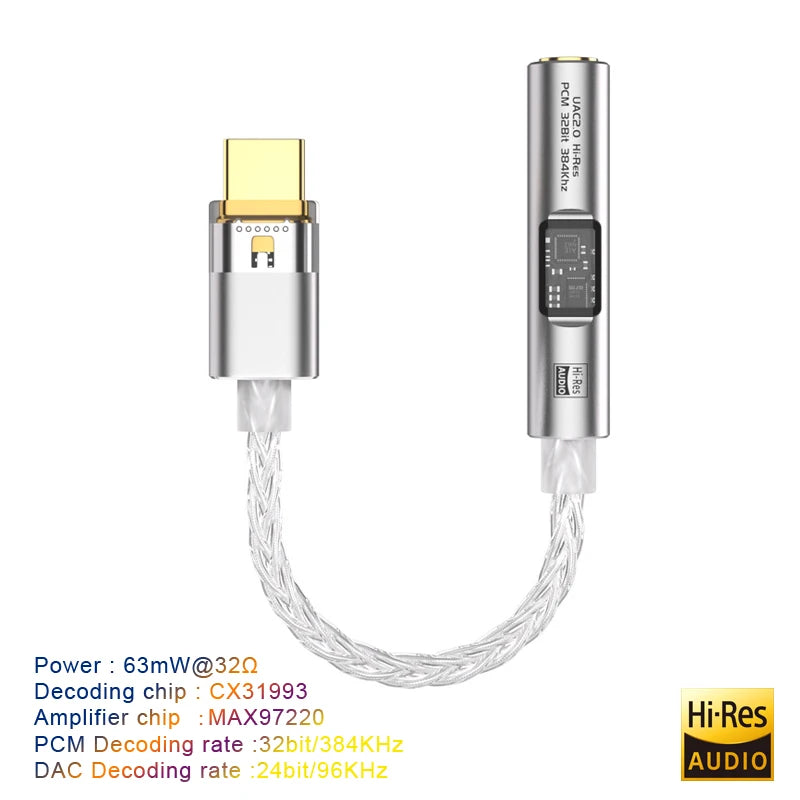 USB-C HiFi DAC Audio Adapter