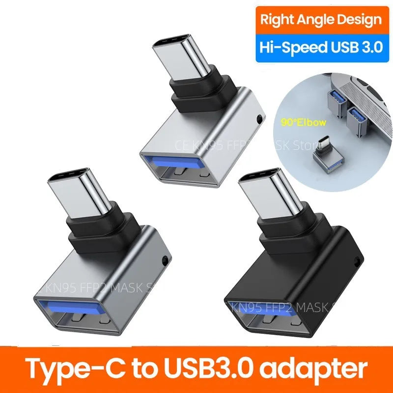 Right-Angle USB-C Female Adapter