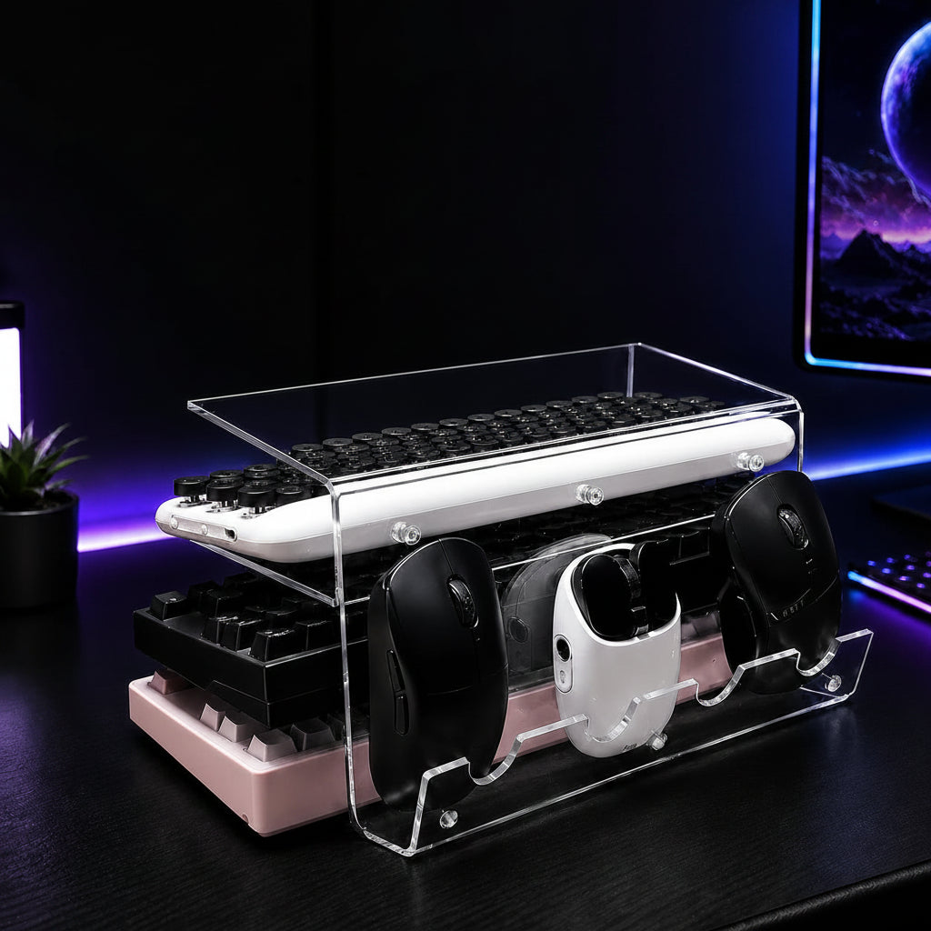 Three-Tier Acrylic Keyboard Stand