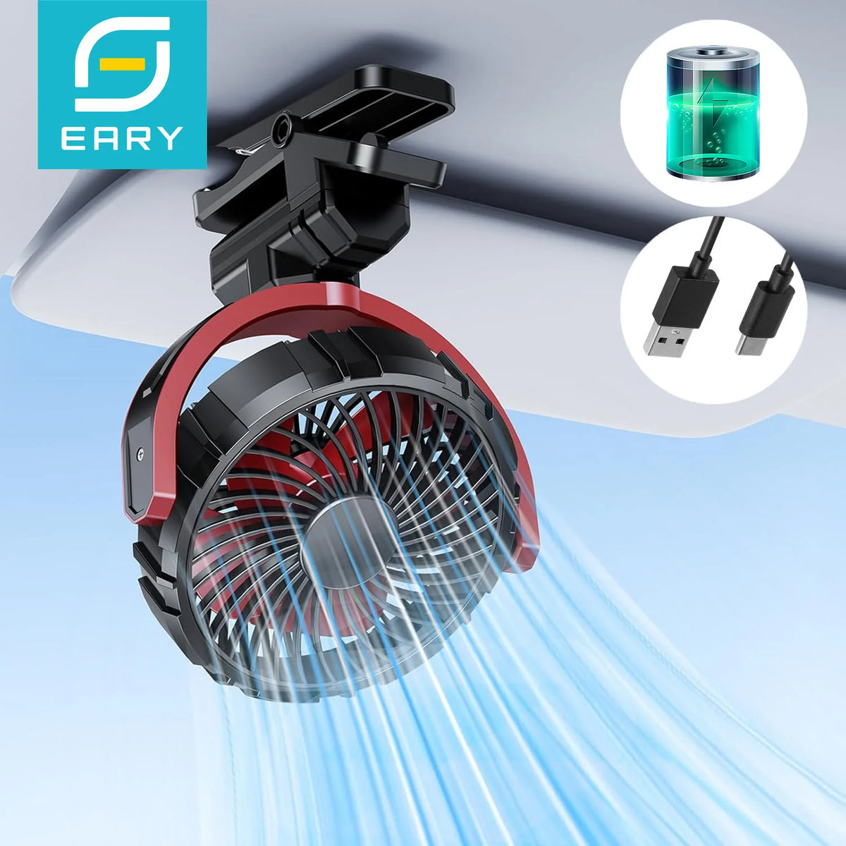 Rechargeable 900° Clip Fan