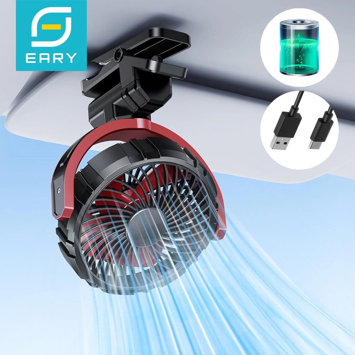 Rechargeable 900° Clip Fan