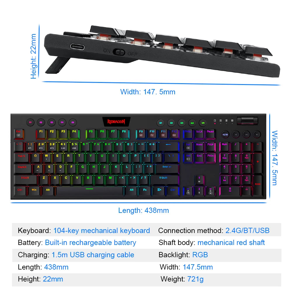 Redragon Wireless Mechanical Keyboard
