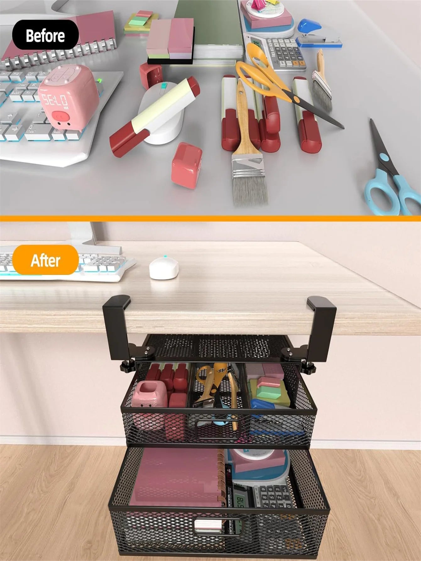 Clip-On Desktop Drawer Organizer