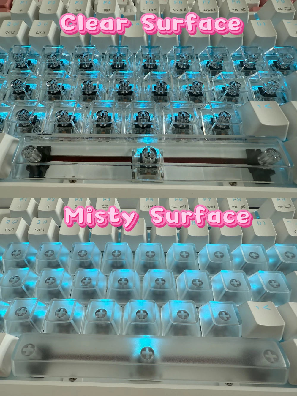 Transparent RGB Keyboard Keycaps