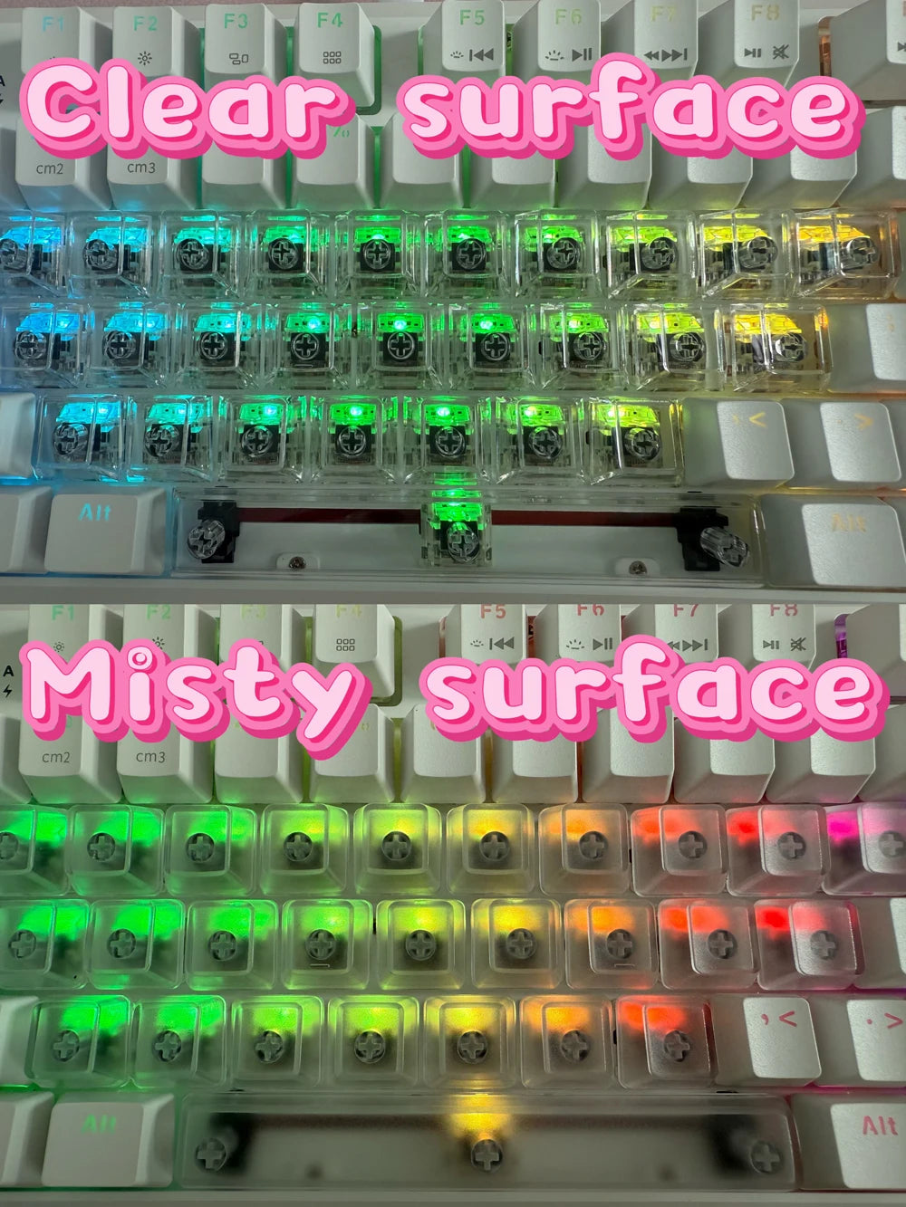 Transparent RGB Keyboard Keycaps