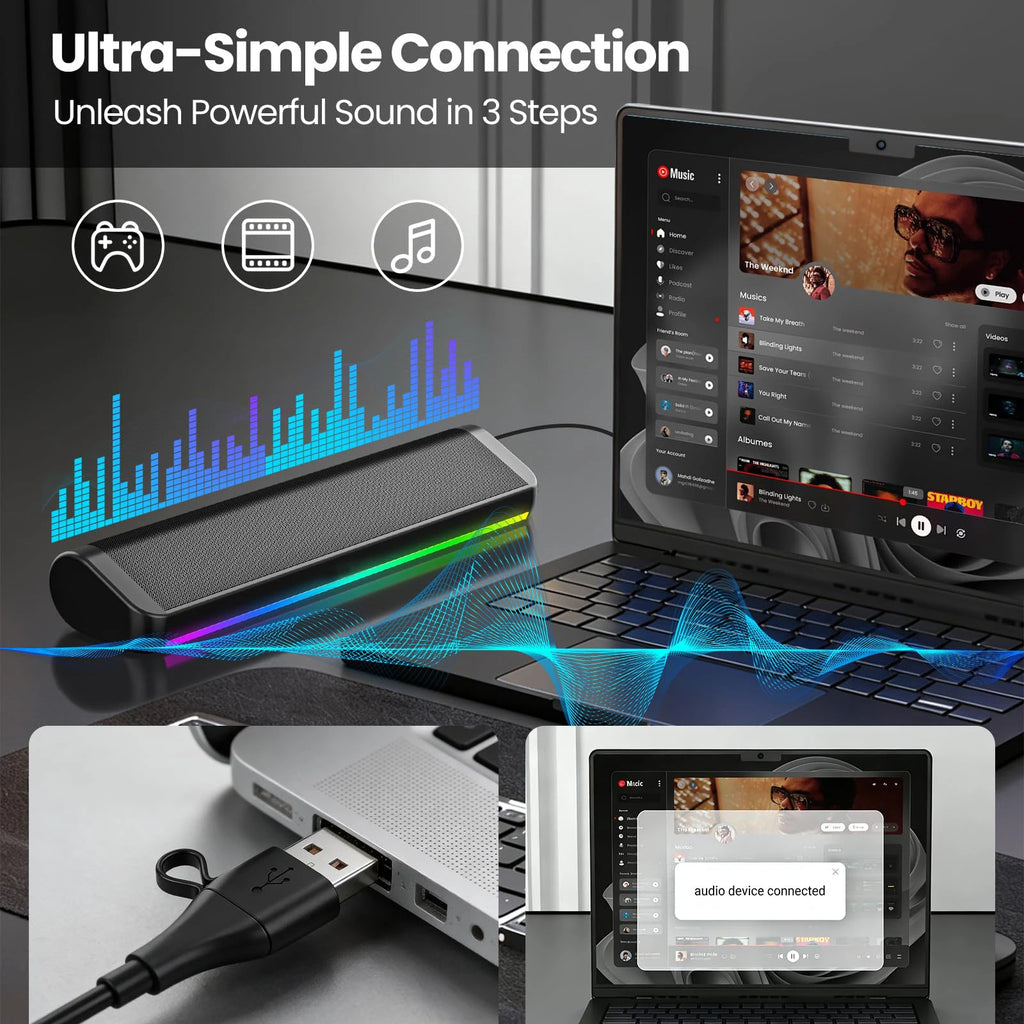 RGB Bluetooth Gaming Soundbar