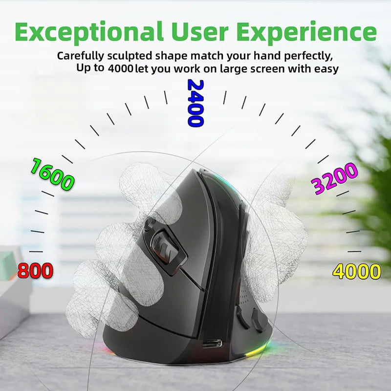 Ergonomic Vertical Wireless Mouse