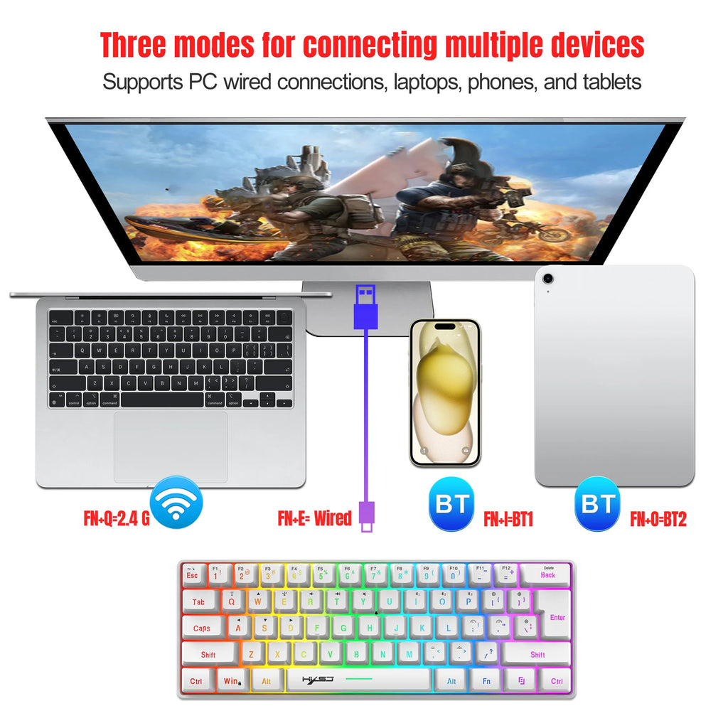 Compact Tri-Mode Gaming Keyboard