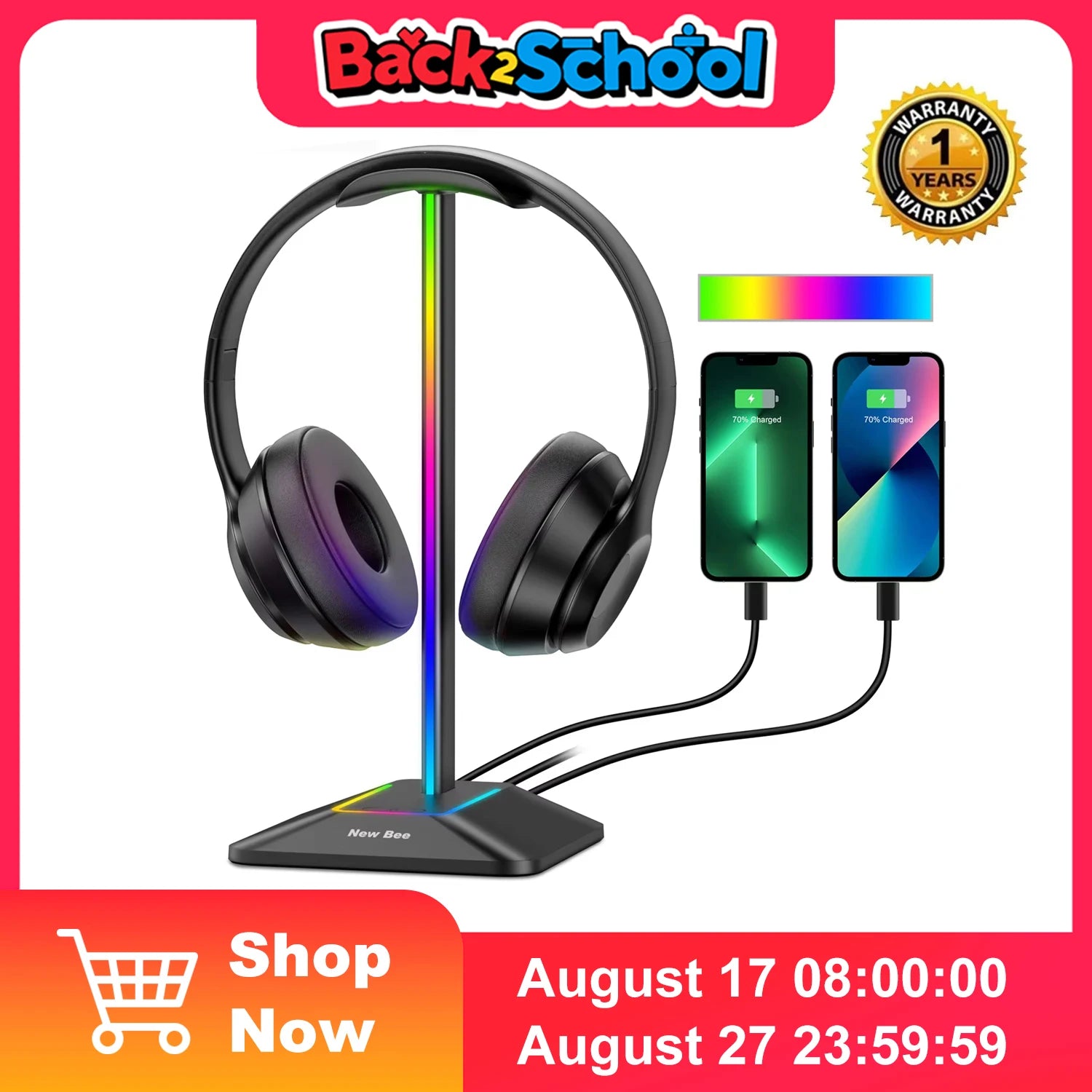 RGB Gaming Headphone Stand