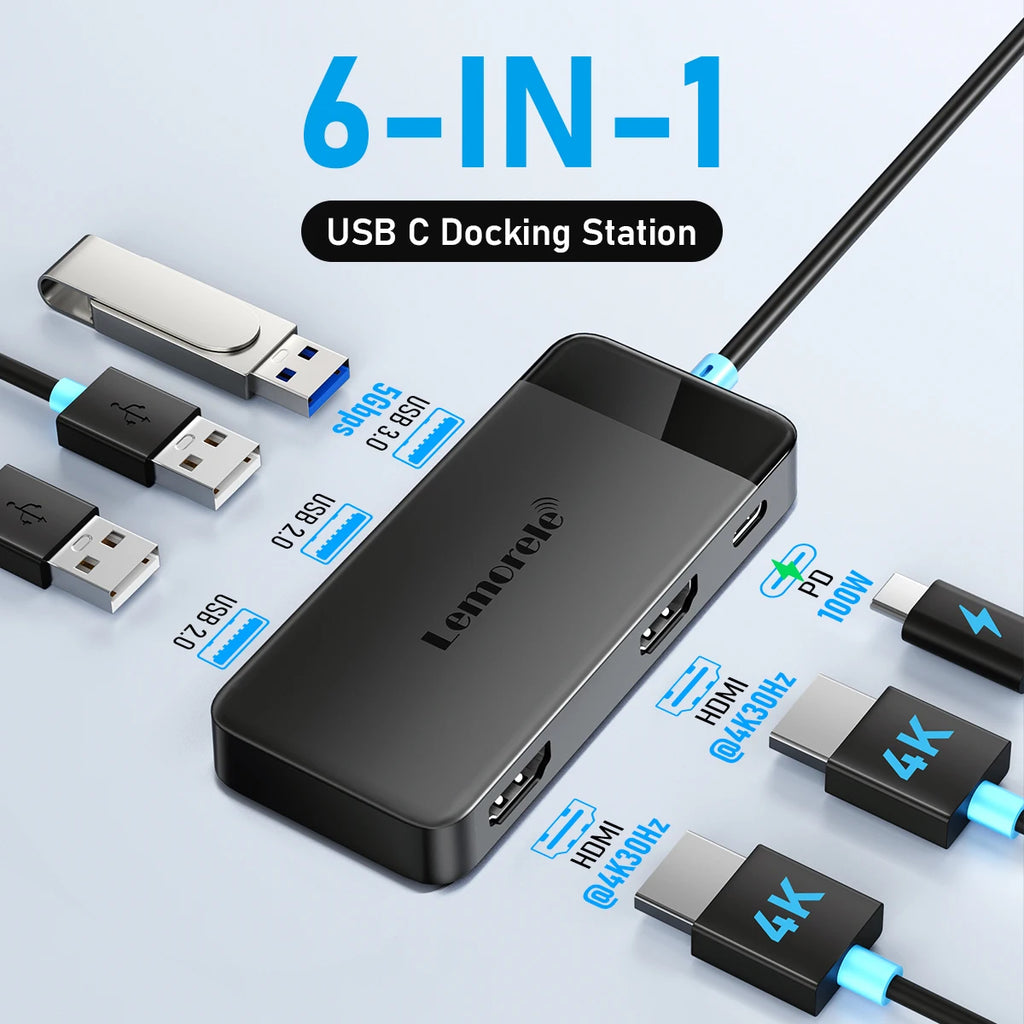 Lemorele 6-in-1 USB-C Hub