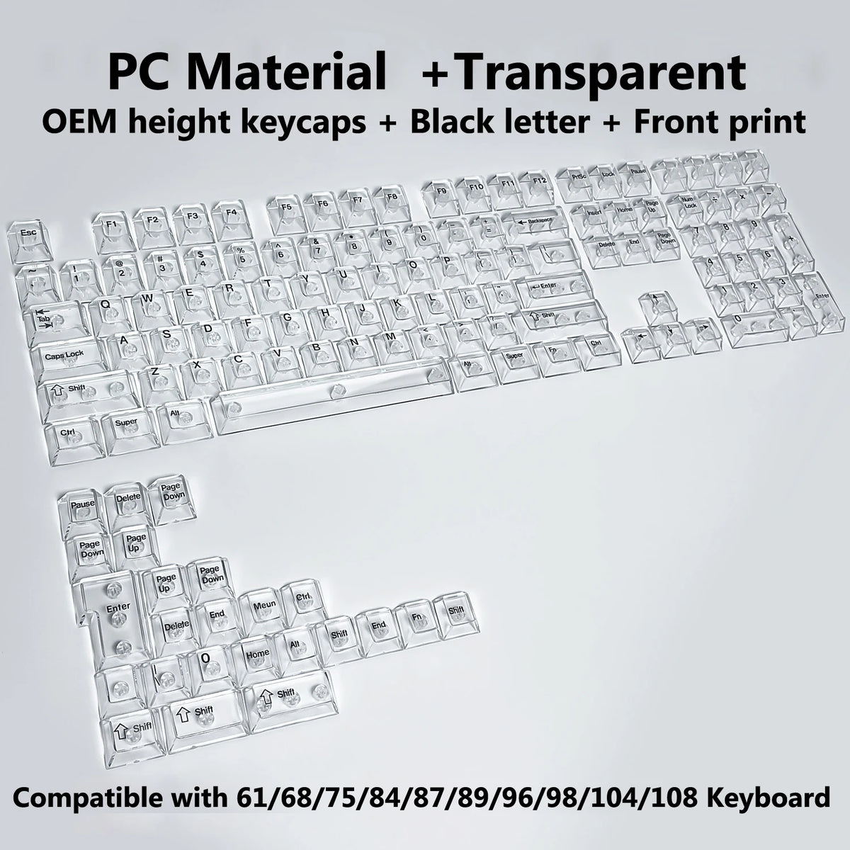 Transparent RGB Keyboard Keycaps