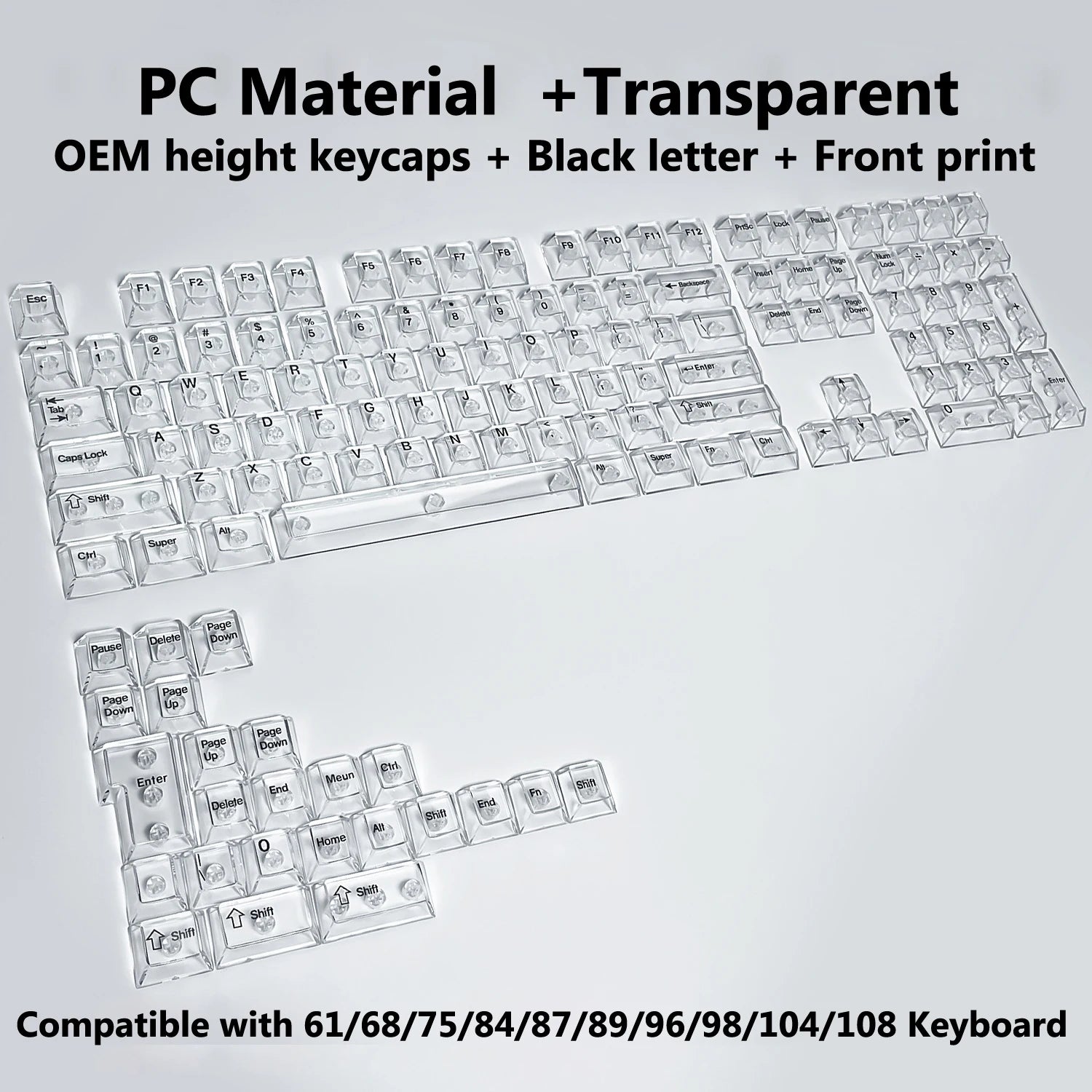 Transparent RGB Keyboard Keycaps