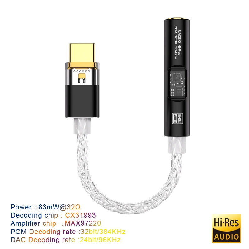 USB-C HiFi DAC Audio Adapter