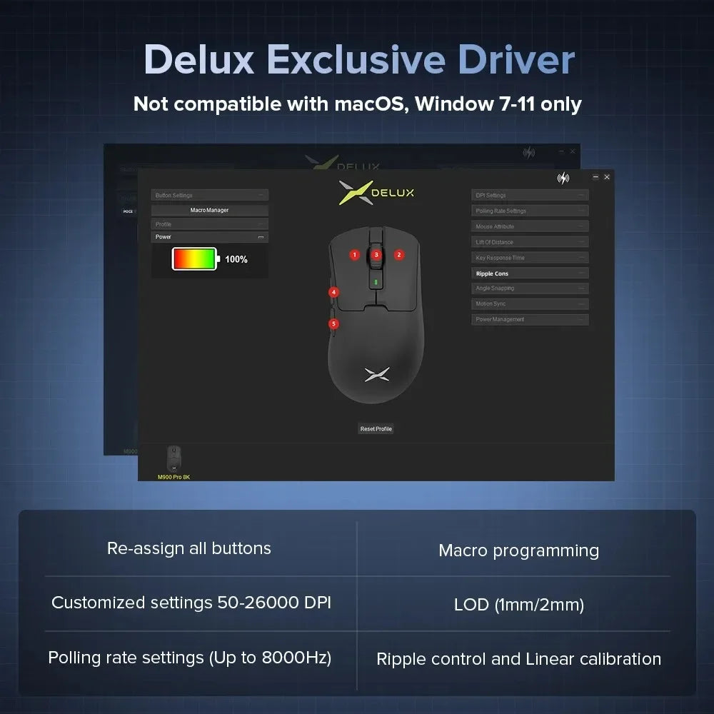 Delux Wireless Gaming Mouse