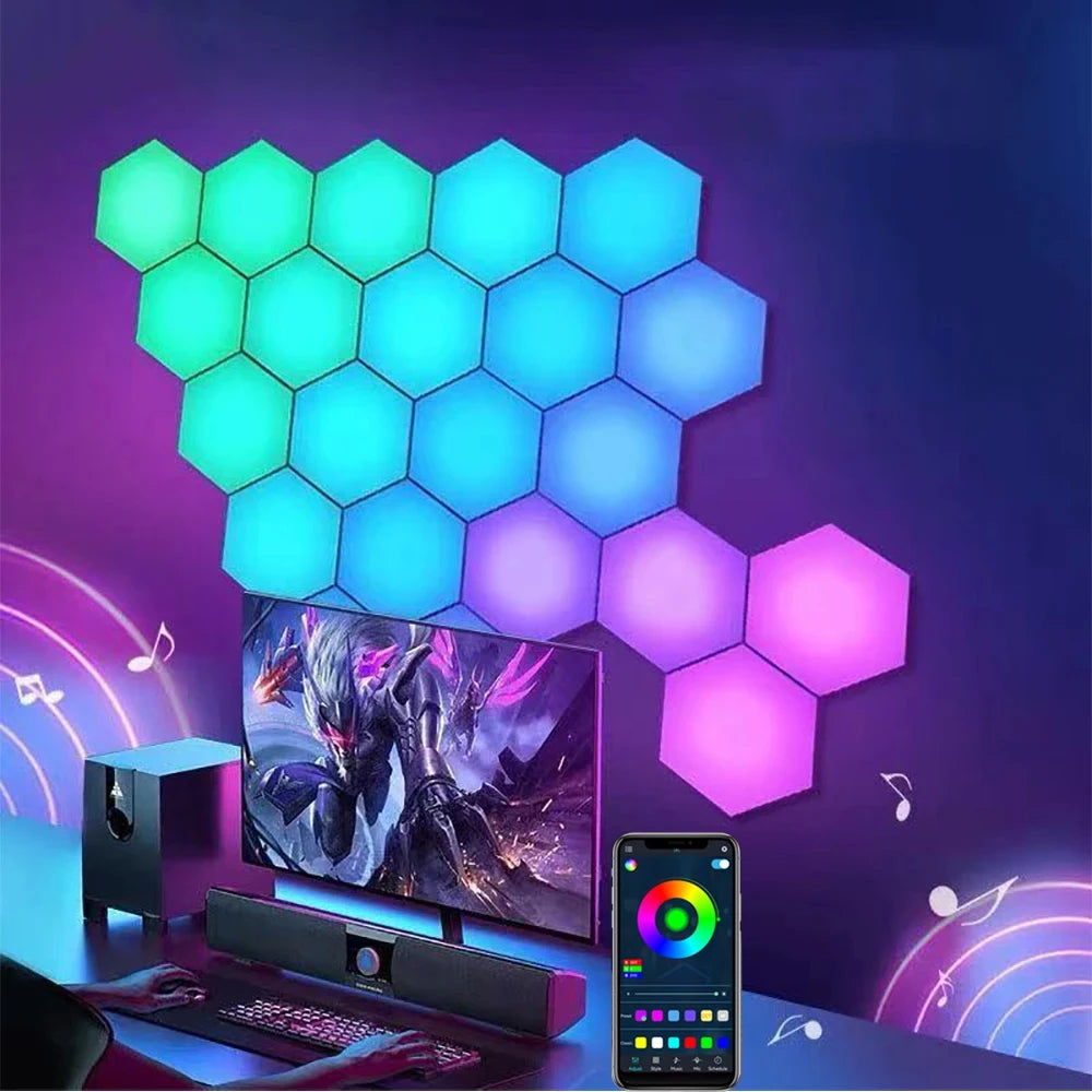 RGB Hexagonal Wall Lights