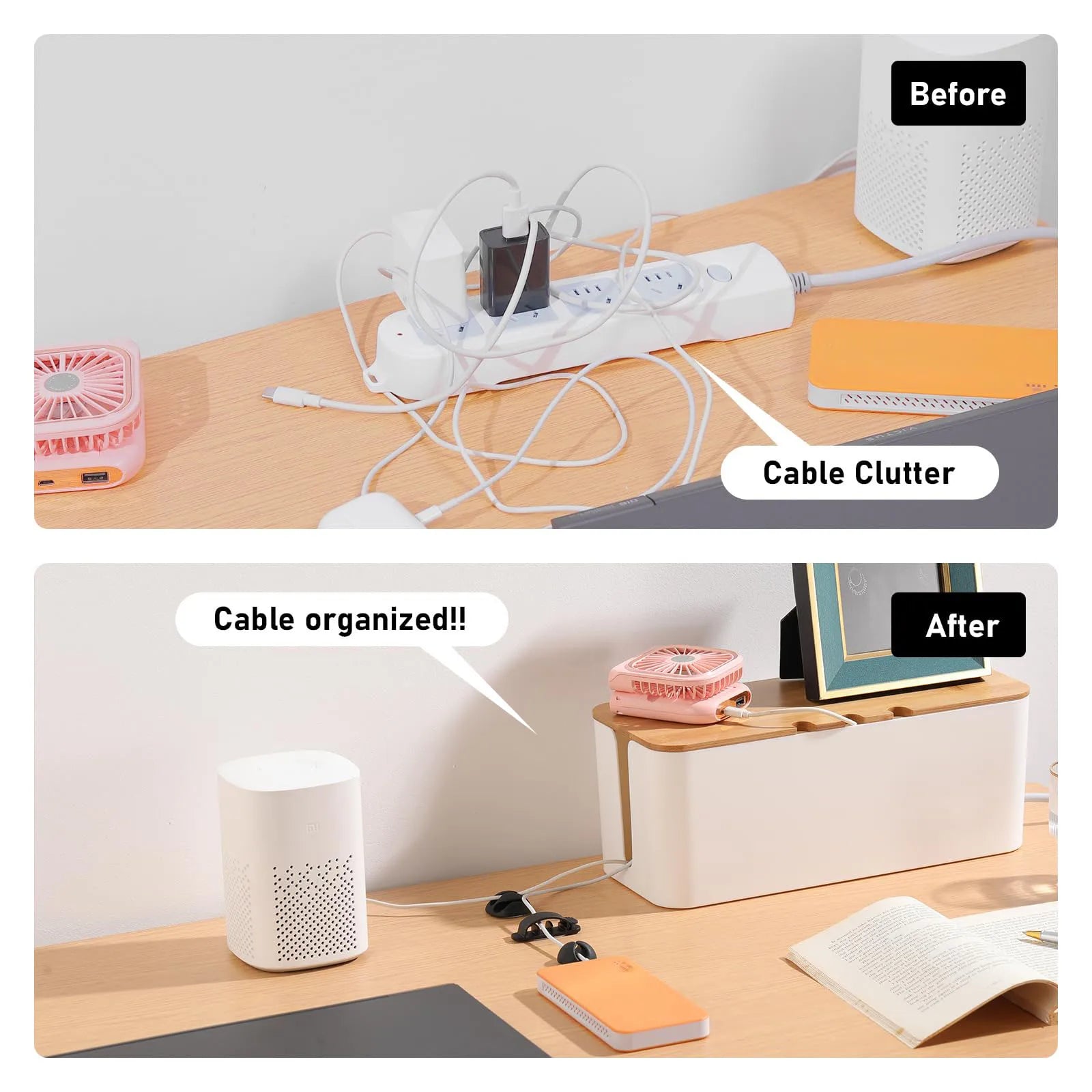 Wooden-Style Cable Management Box