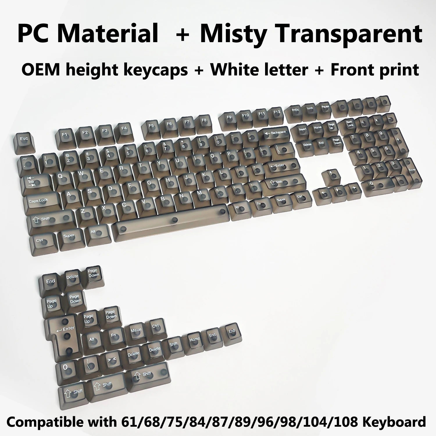 Transparent RGB Keyboard Keycaps