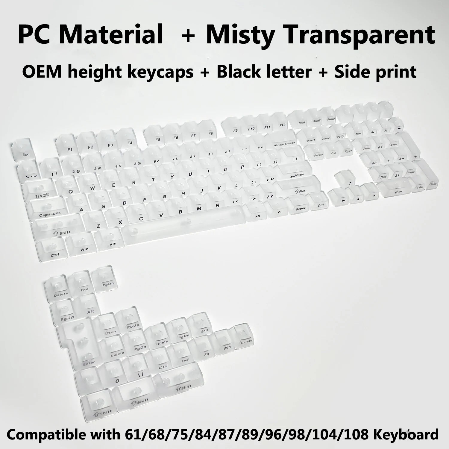 Transparent RGB Keyboard Keycaps