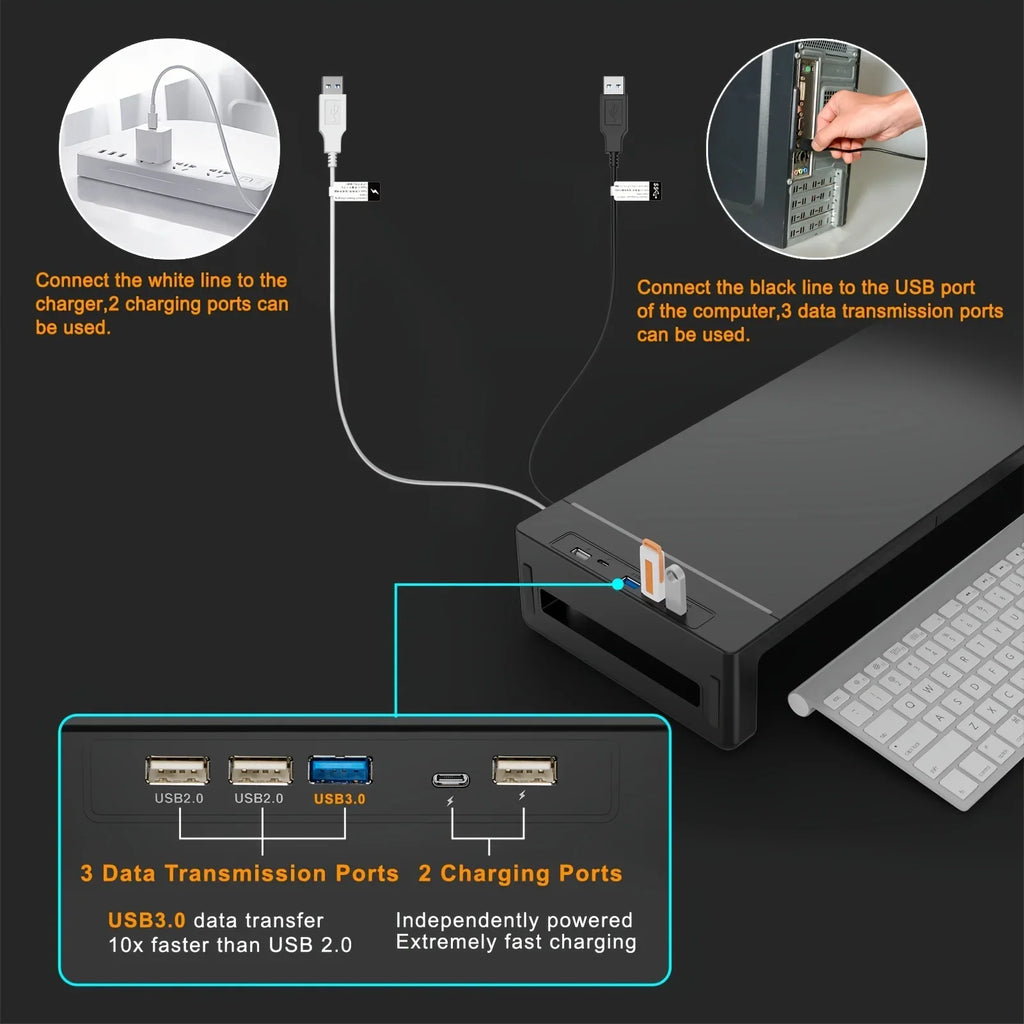 Adjustable Monitor Riser Stand