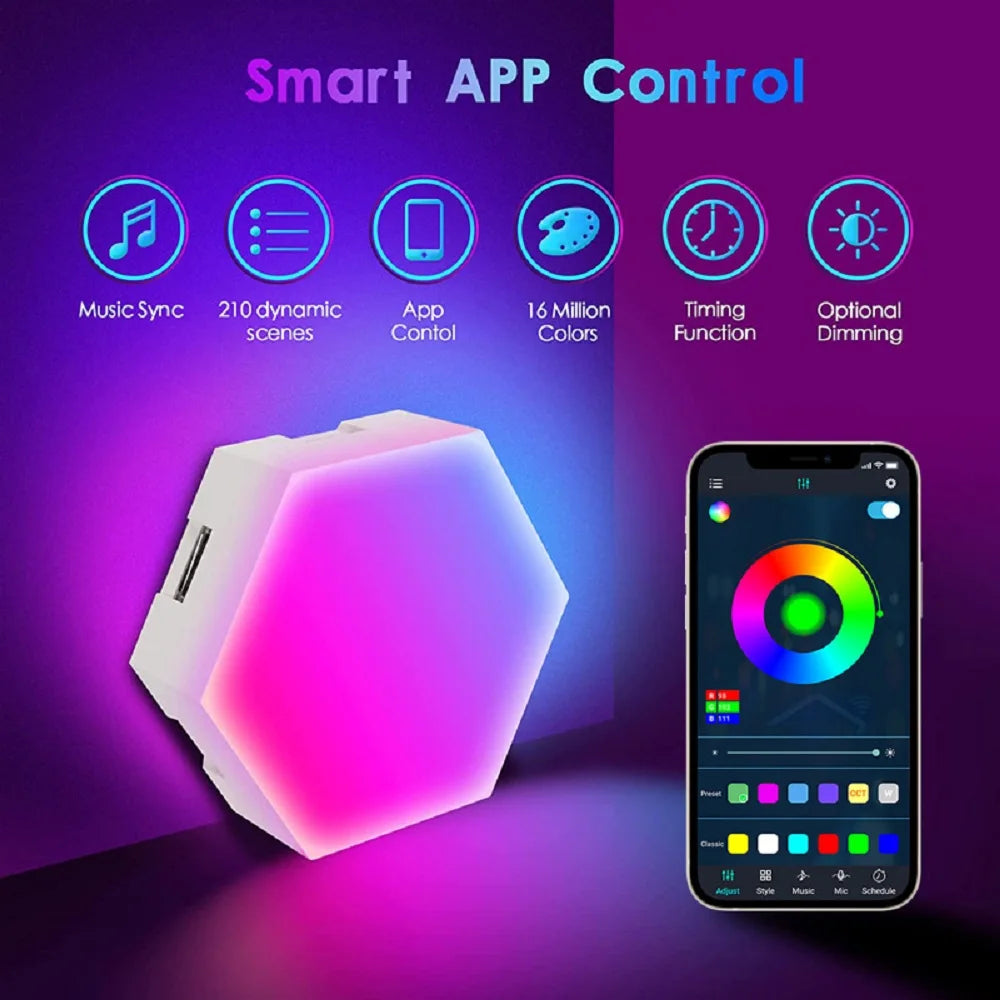 RGB Hexagonal Wall Lights